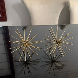 Gold Starburst Decor set of two